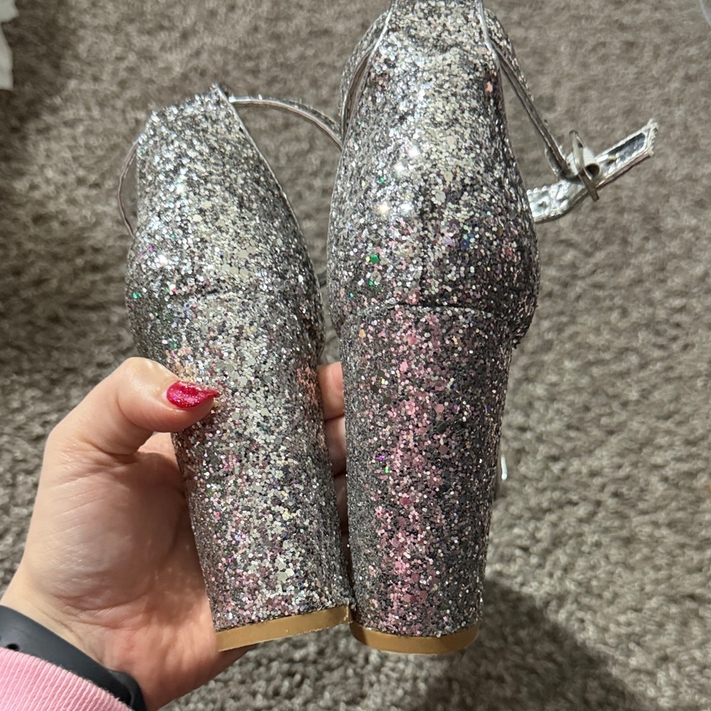 Sheeland Silver GlitterMetallic  Heels size 9 - Picture 5 of 11